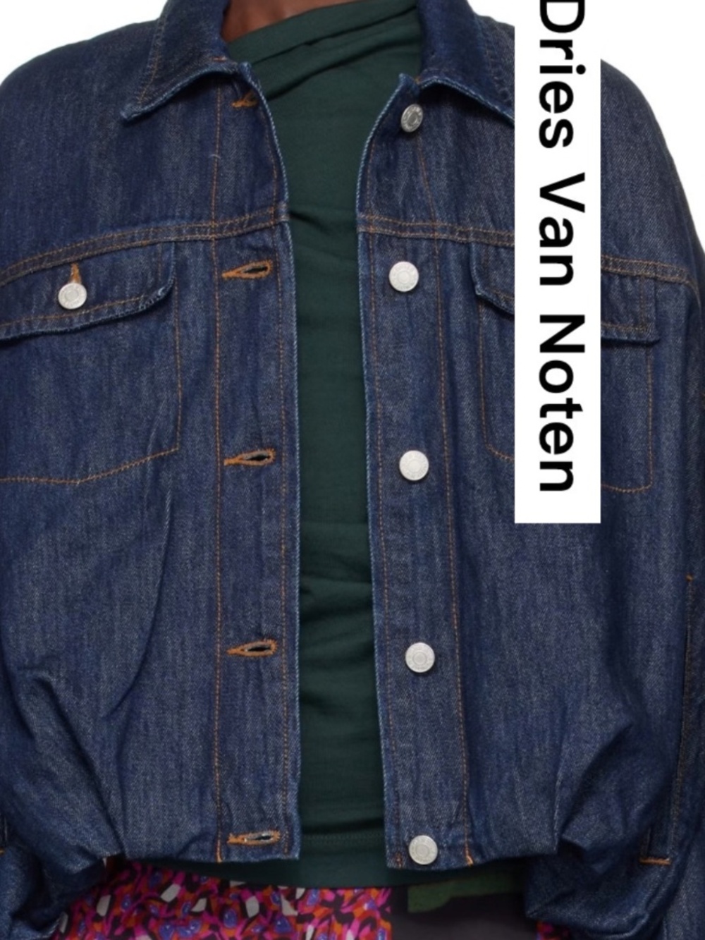 Dries Van Noten Bubble Hem jean jacket, Med GP1573